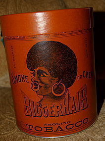 Black Americana 1949 BIGGER HAIR Tobacco Tin Formerly Nigger Hair