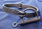 RARE Authentic 19thC Iron Slave Slavery Collar with Key