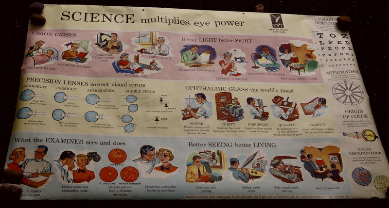 Colorful 1956 Eye Vision Ophthalmology Optometry Chart DoubleSided