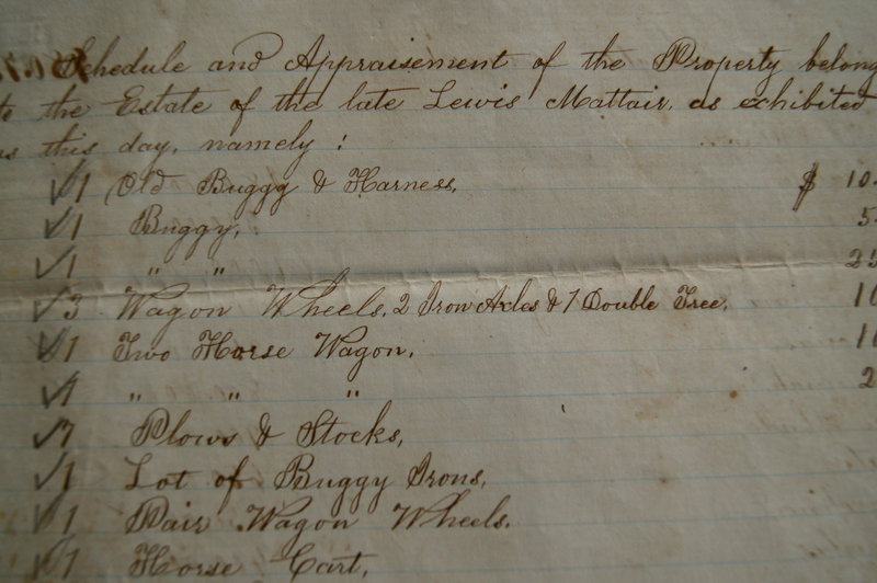 1865 Florida SLAVE Estate Document of Lewis Mattair Cotton Plantation