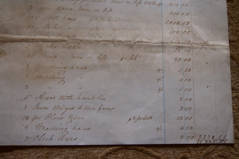 ExRARE 19thC Estate Document listing ENTIRE SLAVE FAMILIES by NAME