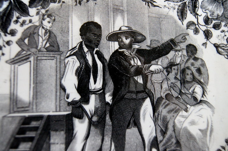 2Rare SLAVE SLAVERY Uncle Toms Cabin C1870 Schramberg Pictorial Plates