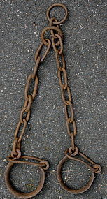 RARE Authentic 19thC Iron Louisiana SLAVE SHIP SHACKLES