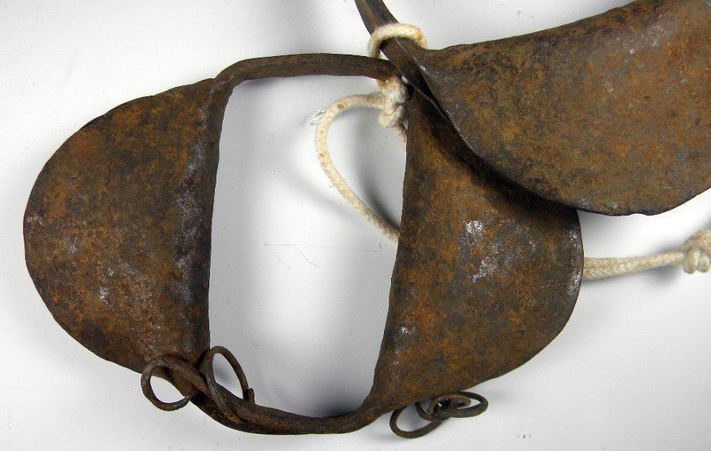 RARE 19thC Iron HandForged Childs SLAVE RATTLE SHACKLES