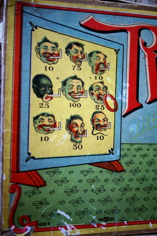 RARE 1910 Milton Bradley Co Sambo Game RING A PIN