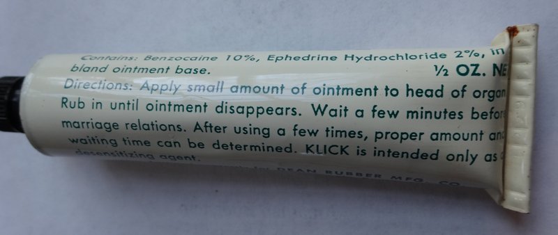 RARE Vintage Sex Quack  Medicine Ointment KLICK AT THE RIGHT TIME