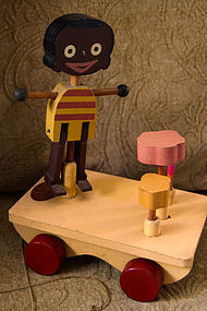 1930 RARE Wood Pull Toy Puppetoons Black Boy "Little Jasper"