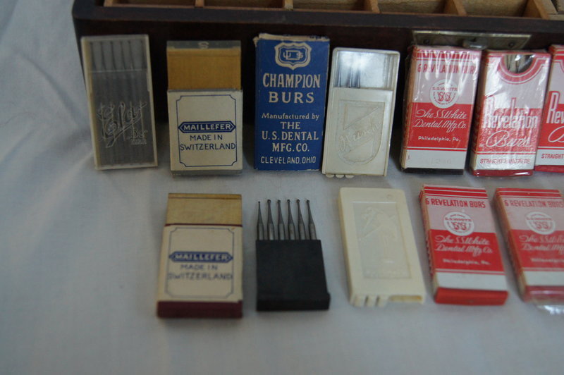 Vintage 1920s SS White Dental Dentist Burs Boxed Case