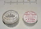 Two 19thC English Ceramic Tooth Paste Dental Containers Pot Lid