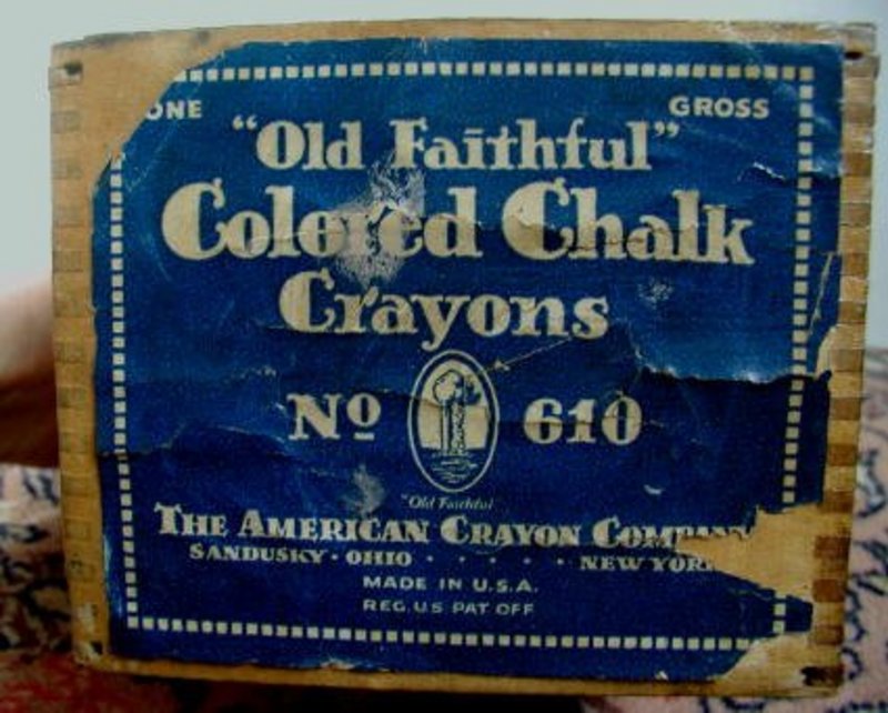 C1920s Wooden Chalk Box American Crayon Co Old School House Artifact