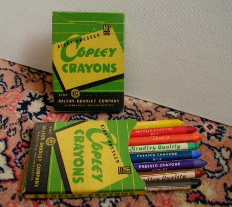 1930 Box School Milton Bradley Copley Crayons