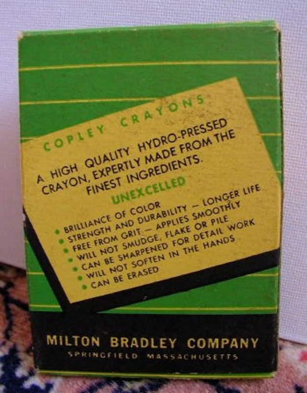 1930 Box School Milton Bradley Copley Crayons