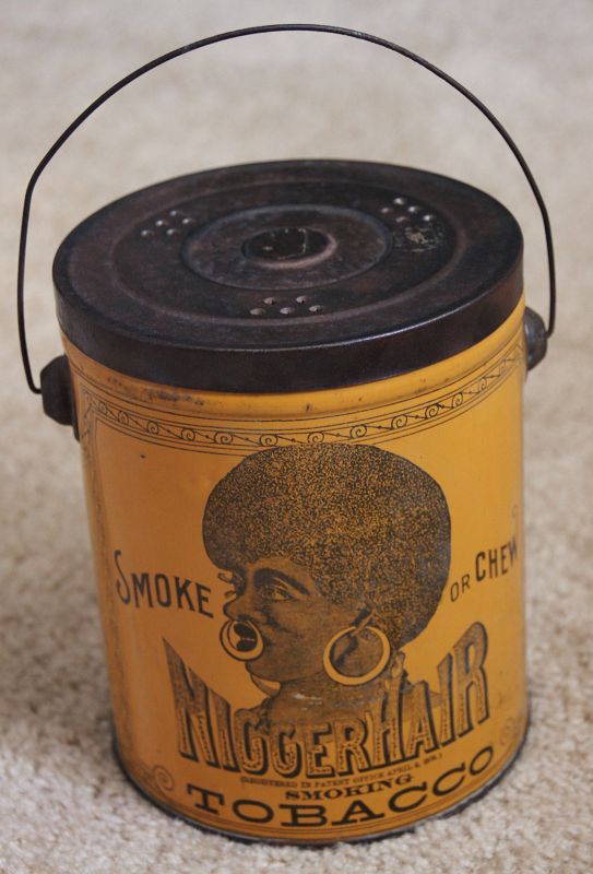 Excellent Early 1940s Black Memorabilia Nigger Hair Tobacco Tin