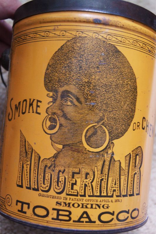 Excellent Early 1940s Black Memorabilia Nigger Hair Tobacco Tin