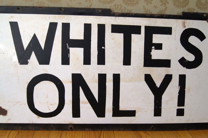 VRare Substantial Black Americana SEGREGATION Sign WHITES ONLY