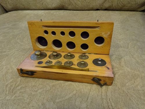 Antique C1900 Apothecary Pharmacy Weight Set Fisher Scientific Company