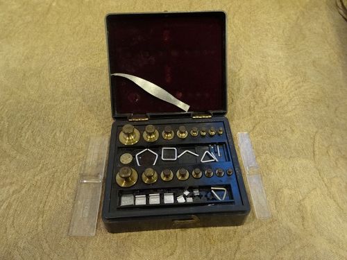 Two C1950-1960s Cased Weights Sets OHAUS Scale Pharmacy Apothecary