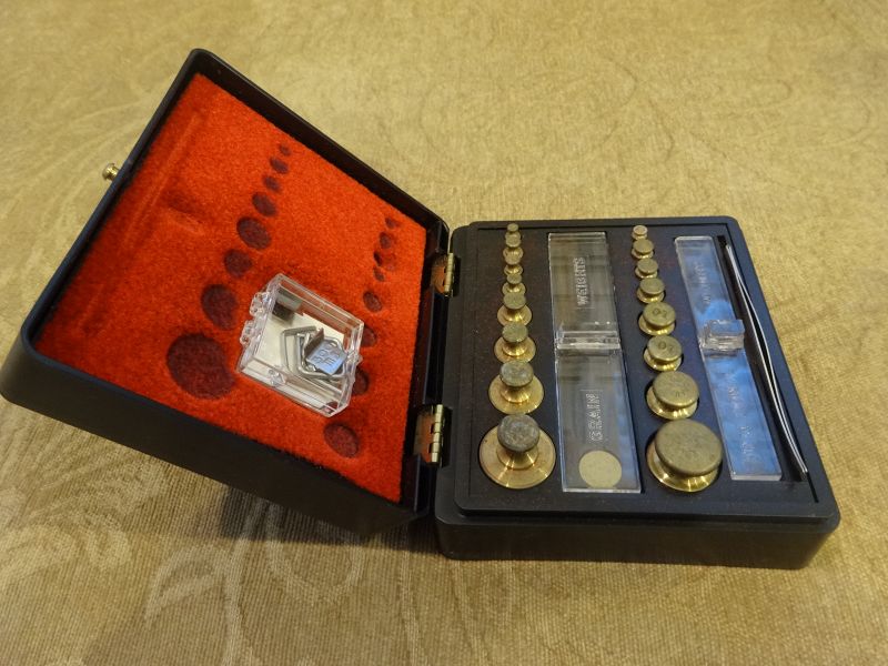 Two C1950-1960s Cased Weights Sets OHAUS Scale Pharmacy Apothecary