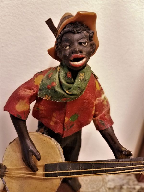 Fab CA1920 RARE New Orleans Vargas Wax Historical Figure BANJO PLAYER