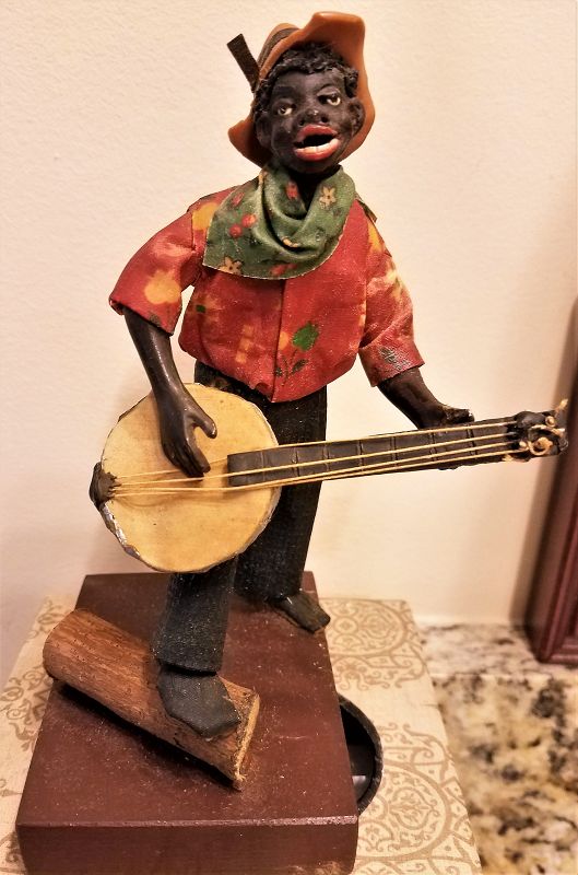 Fab CA1920 RARE New Orleans Vargas Wax Historical Figure BANJO PLAYER