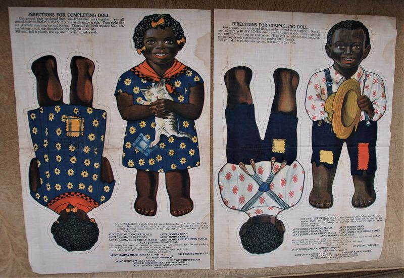 1924 UNCUT SET Aunt Jemima FAMILY of4 RAG Dolls Uncle Mose Wade Diana