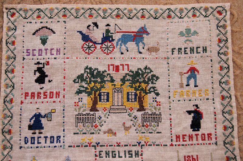 1930s Cross Stitch Needlework Sampler New York City NJ Family History