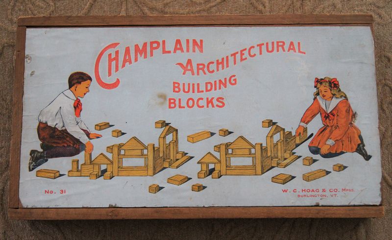 C1920s Burlington Vermont Champlain Architectural Wood Building Blocks