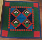 C1970s Pennsylvania Amish Wool Hand Sewn Crib Quilt by Anna Beiler