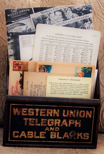 1920s Western Union Telegraph and Cable Advertising Pharmacy  Display
