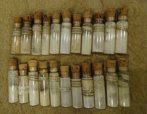 Scarce Late 19thC Homeopathic Medicine Bottles Pharmacy Vials - Lot #1