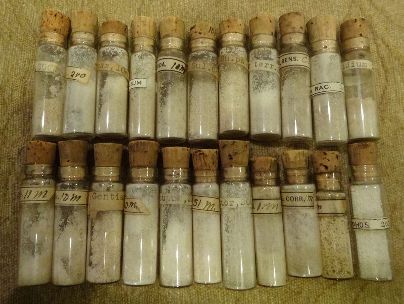 Scarce Late 19thC Homeopathic Medicine Bottles Pharmacy Vials - Lot #4