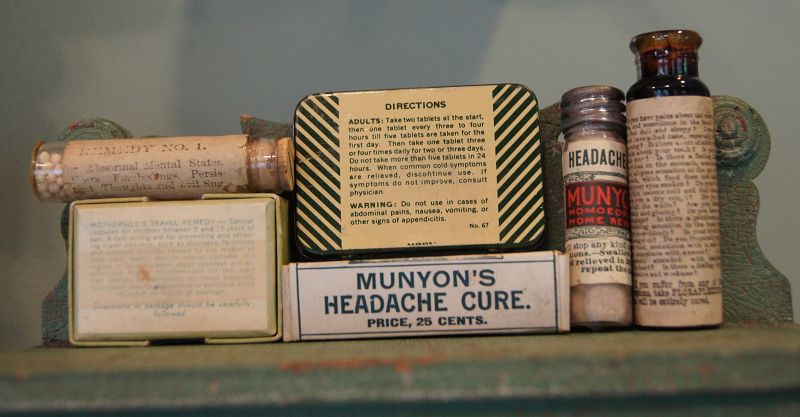 6 FAB Patent Medicine Cure Vials LUNG EAR SYPHILLIS MORNING SICKNESS