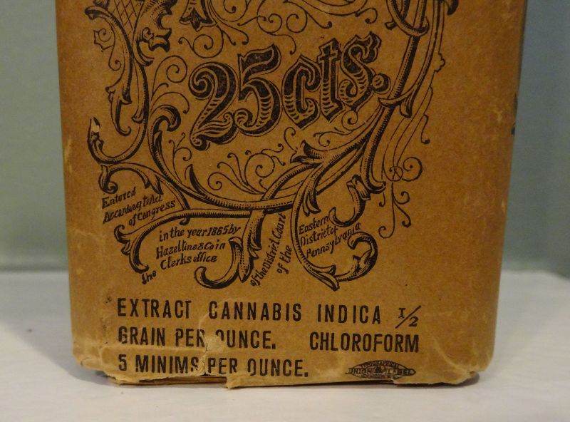 1910 PISO'S CANNABIS Cough Cold Remedy Patent Medicine Bottle Unopened