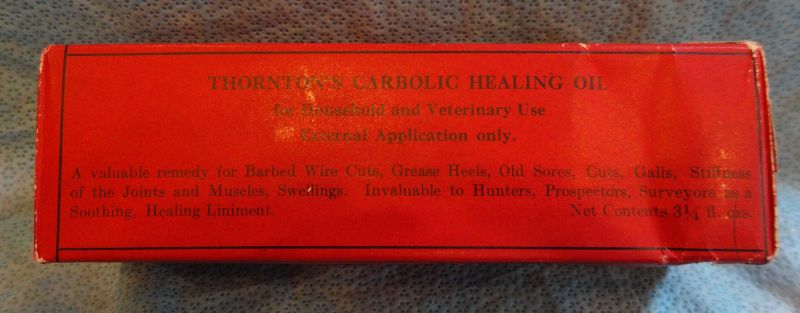 1940s Thortons Veterinary Carbolic Healing Oil for Man or Animal