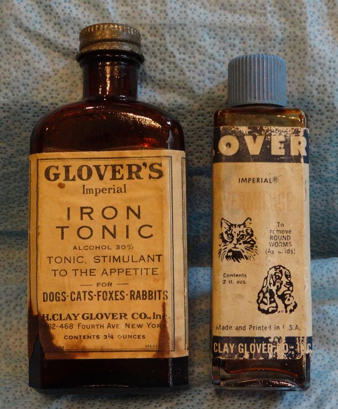 7 Fab Dog Cat Mid-Century Vintage Veterinary Remedies Vitamins Tonic