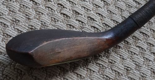 Fabulous 1870s Scotland Wood Golf Club Long Nose Mid Spoon Orig Finish