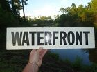 Nice 1950s 1960s Vintage Painted Wood Sign WATERFRONT Myrtle Beach
