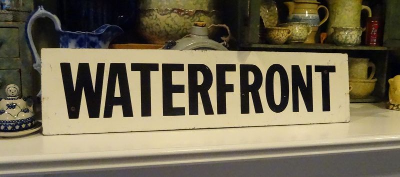 FAB 1950-60s Painted Wood Sign WATERFRONT Myrtle Beach South Carolina