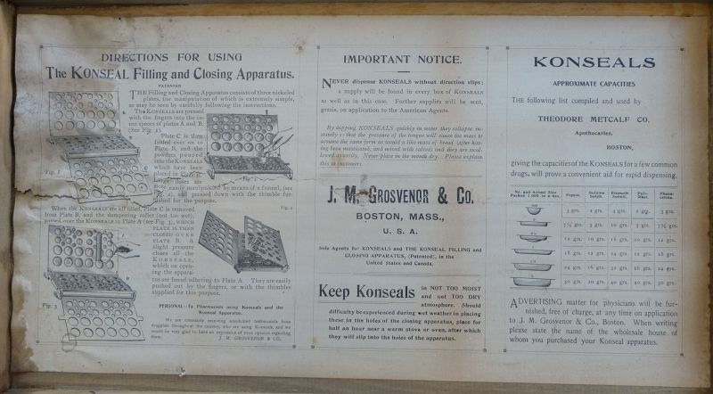 19thC Pharmacy, Drug Store Cachet KONSEAL FILLING CLOSING APPARATUS