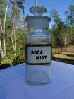 19thC SODA MINT Apothecary Bottle Hand Painted Glass Label