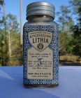 C1930s LITHIA Tablet Drugstore Lithium Bottle with Lovely Graphics