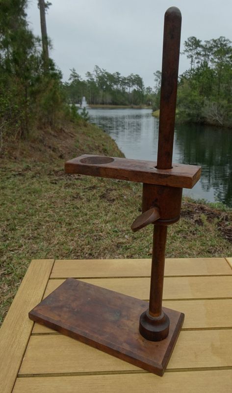 Scarce 1870s Victorian Laboratory Funnel Stand Adjustable Wooden