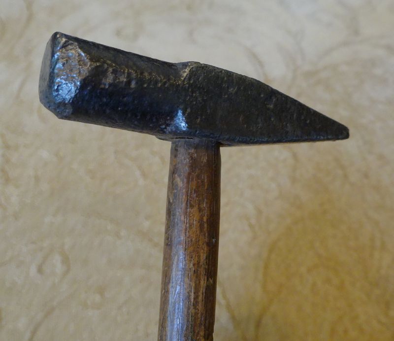 Two Mid19thC Primitive Woodworking Tools Hammer and Race Knife