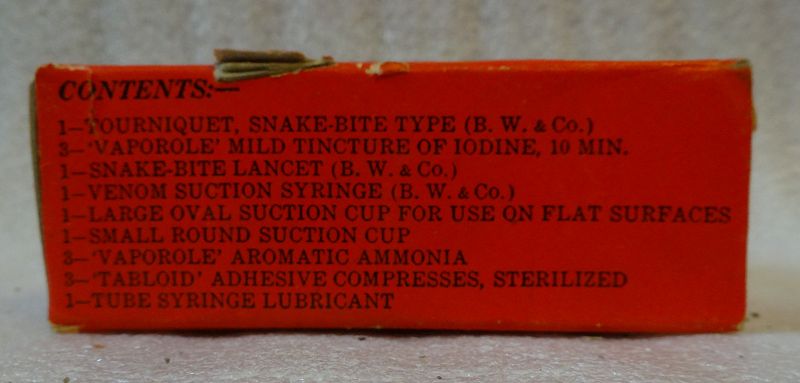 C1940s Snake Bite Medical Kit WWII Era Burroughs Wellcome &amp; Co.