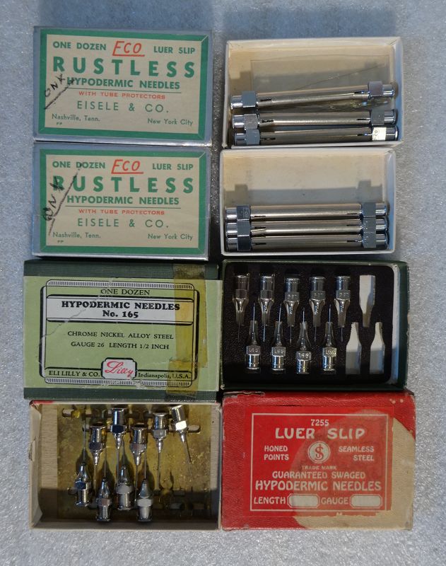 8 Boxes 1930-1940s Vintage Medicine Hypodermic Needles Pharmacy