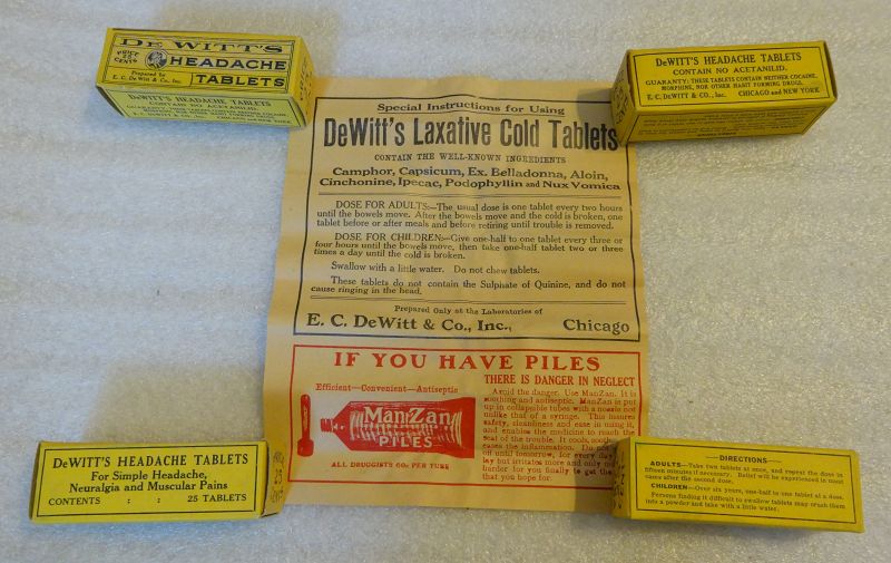 Scarce C1930s Dewitts Headache Tablets Pharmacy Drugstore Display