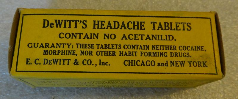 Scarce C1930s Dewitts Headache Tablets Pharmacy Drugstore Display