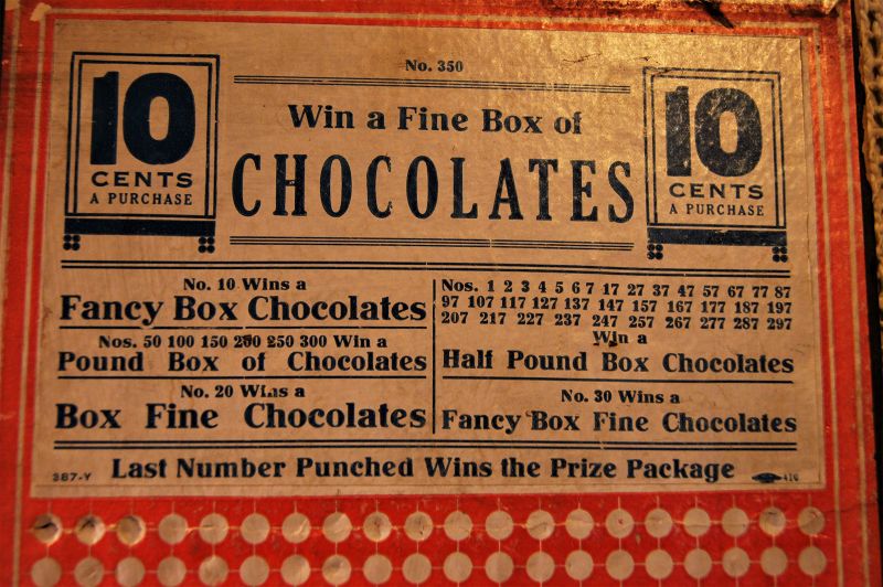 1920 CHOCOLATE LOVERS Valentine TAKE A CHANCE Gambling Advertising