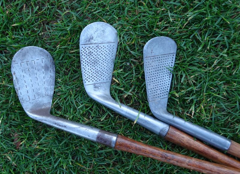 3 Golf Clubs Hickory Forged Nicolls Scotland Hillerick Schmidt  1920s