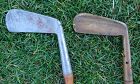 2  Vintage 1920 1930s Golf Club Putters Flanged Brass and UK